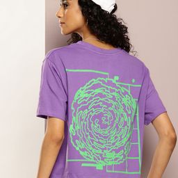 Kook N Keech Printed Drop-Shoulder Sleeves Oversized Crop T-shirt-image-59