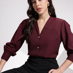 her by invictus Puff Sleeve Shirt Style Top-image-56