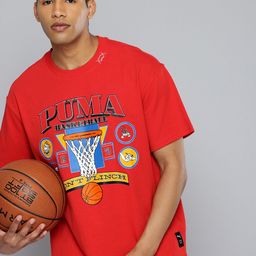 Puma Crowd Craze Printed Drop-Shoulder Sleeves Pure Cotton Oversized Basketball T-shirt-image-55
