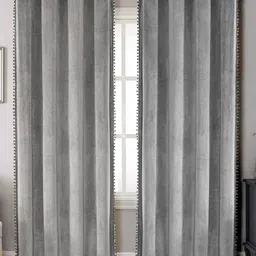 STITCHNEST Grey Velvet Black Out Door Curtain-image-66