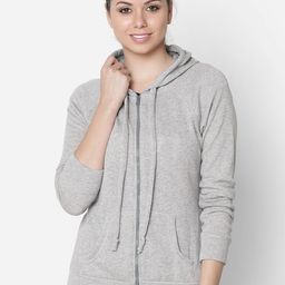 Rute Women Grey Solid Hooded Sweatshirt-image-62