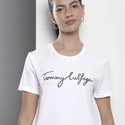 Tommy Hilfiger Brand Logo Printed Pure Cotton T-shirt-image-90