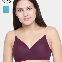 Floret Pack of 2 Solid Non-Wired Lightly Padded T-shirt Bras F20560-image-74