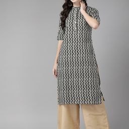 Cayman Chevron Printed Pure Cotton Kurta-picture-7