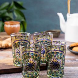 KOLOROBIA Multicoloured Set of 4 Moroccan Inspiration Chai Glass-image-13