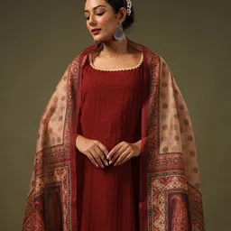 anayna Women Pure Cotton Kurta with Trousers & With Dupatta-53