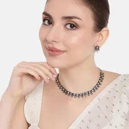 AITIHYA Women Gold-Plated Stones-Studded Jewellery Set-image-28