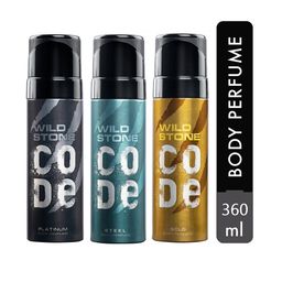 Wild Stone Men Set Of 3 Code Steel Body Perfume Spray-14