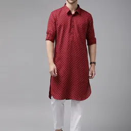 See Designs Ethnic Motifs Printed Regular Pure Cotton Kurta with Pyjamas-11