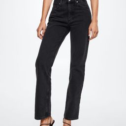 MANGO Black Straight Fit Jeans-image-86