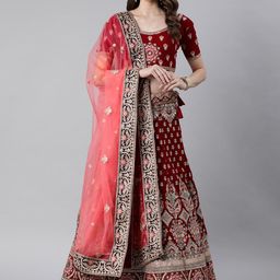 flaher Embroidered Beads & Stones Net Dupatta-picture-2