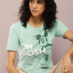 Kook N Keech Mickey Mouse Printed Crop T-shirt-image-60