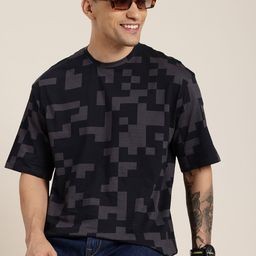 HERE&NOW Printed Drop-Shoulder Sleeves Oversized Pure Cotton T-shirt-picture-37