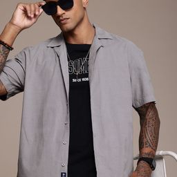 The Roadster Life Co. Relaxed Fit Cuban Collar Corduroy Pure Cotton Casual Shirt-picture-31