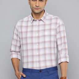 Indian Terrain Classic Slim Fit Tartan Checked Pure Cotton Shirt-picture-2