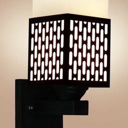 Gojeeva Brown Wood Square Wall Lamps-picture-38