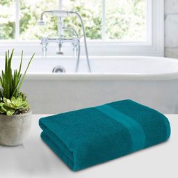 Bedspun Teal Solid Cotton 350 GSM Soft Bath Towel-image-31