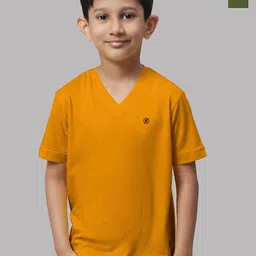 Friskers Boys Gold-Toned 2 V-Neck Pockets T-shirt-picture-29