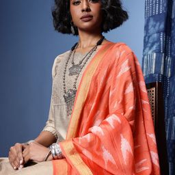 Taavi Abstract Printed Chanderi Dupatta with Zari-27