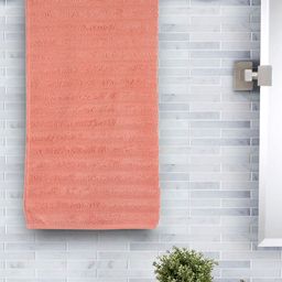 MASPAR Peach-Coloured Solid 550 GSM Cotton Large Bath Towel-picture-9