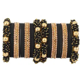Set Of 40 Gold-Plated Zircon Studded Chuda Bangles-2
