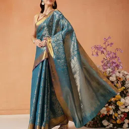 Silk Land Woven Design Zari Kanjeevaram Saree-image-85