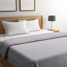 Portico New York Grey Checked AC Room 150 GSM Double Bed Comforter-image-83