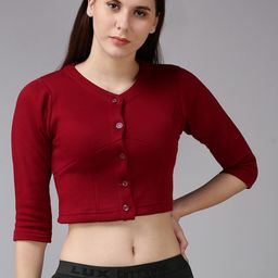 Lux Cottswool Women Maroon Crop Thermal Top-image-27