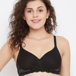 Clovia Black Lace Non-Wired Lightly Padded T-shirt Bra BR1600M1332B-picture-37