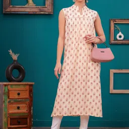 BAESD Women Printed Sleeveless Kurta-image-12