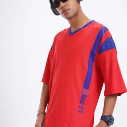 glitchez Scarlet Samurai Striped Relaxed T-shirt-image-95