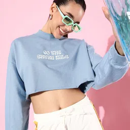 The Roadster Life Co. Typography Printed Crop Sweatshirt-image-24