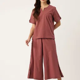 MISRI Pure Cotton Top With Palazzos-image-33