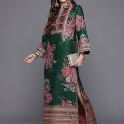 Ahalyaa Floral Printed Sequinned Floral Dress-picture-21