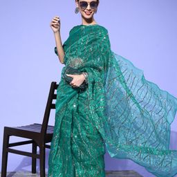 Mitera Embellished Saree with Embroidered border-image-7