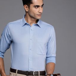 Raymond Pure Cotton Self Design Slim Fit Textured Formal Shirt-image-99