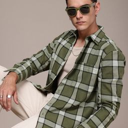 The Roadster Life Co. Relaxed Fit Self Checked Casual Shirt-image-49