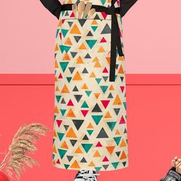 ArtzFolio Black & Beige Printed Cotton Waist Apron-25