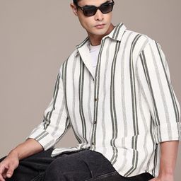Roadster Men Woven Striped Casual Shirt-image-87