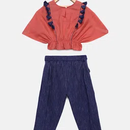Tutus By Tutu Girls Pink & Navy Blue Solid Top with Trousers-image-29