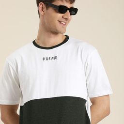 HERE&NOW Colourblocked Drop-Shoulder Sleeves T-shirt-picture-30