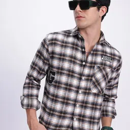 glitchez Rustic Charm Flannel Checked Shirt-image-13