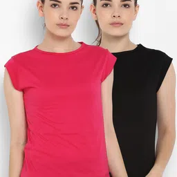 appulse Women Pack Of 2 Solid Round Neck T-shirts-picture-40