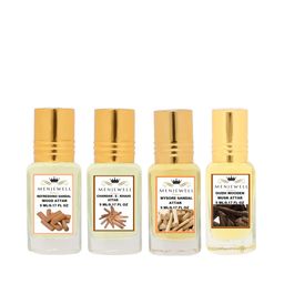 Menjewell Pack of 4Pc Mysore Chandan Oudh Refreshing Sandalwood Attar Perfume Each 5ml-41