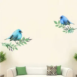 rawpockets Blue & Green Lovely Birds Printed Wall Stickers-image-97