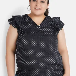 Indietoga Women Black Printed Plus Size Top-picture-24