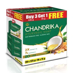 CHANDRIKA Set of 4 Ayurvedic Handmade Soap 375 g + 75 g-28