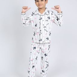 Here&Now X Denikid Boys Striped Pure Cotton Night suit-image-53
