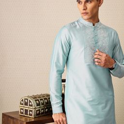 House of Pataudi Floral Embroidered Thread Work Jashn Kurta-picture-52