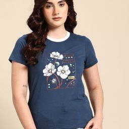 Hang and wear Women Floral Printed Pure Cotton T-shirt-image-71
